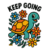 Motivational turtle with flowers