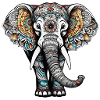 bunter elefant im tattoo style
