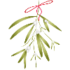 Festively illustrated mistletoe & white berries