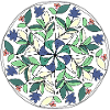 Mandala leaves in the night green
