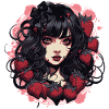 Emo Gothic Erdbeeren Mädchen