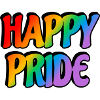 Happy Pride rainbow text