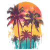 Palm Tree Sunset Summer Sun