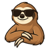 Cool sloth with sunglasses cartoon