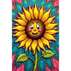 Freundlich lächelnde Sonnenblume