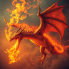 Fire Dragon in the Flame Tail