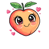 Peach with heart