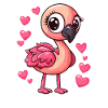 Flamingo with Hearts