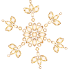 Amber Geometric Snowflake