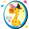 Giraffe sagt Hello