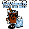 Cola-figur med is og solbriller