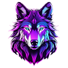 Wolf in Neonfarben