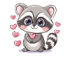 Raccoon with heart