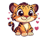 Tiger with Hearts