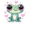 Frog with heart eyes
