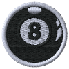 Billiard ball embroidered