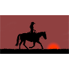 Western Reiter Sonnenuntergang