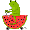 Grenouille et pastèque