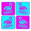 Flamingo Waves Pop Art