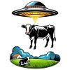 Alien UFO cow abduction
