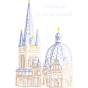 Aachen Cathedral, French, hand drawing