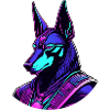 Futuristic Anubis in neon look