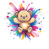 Teddybär Farbexplosion
