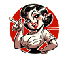 Freche Retro-Dame mit Pin-up-Charme