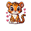 Cute Tiger with Heart