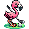 Flamingo Golfer - Fun Golf Design