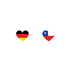 Chile Germany Heartbeat Flag Chilean