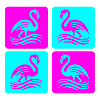 Flamant rose Vagues Pop Art