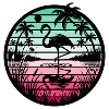 Rétro Flamingo Sunset