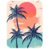 Palm Tree Sunset Summer Sun