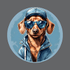 Dachshund Dachshund with Sunglasses and Hoodie