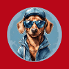 Dachshund Dachshund with Sunglasses and Hoodie