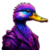 Futuristic Duck in Cyber Style