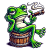 Chill frog with cigar