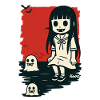 Creepy girl with ghosts