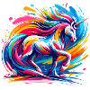 bunte Einhorn Kunst