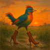 Bunter Vogel in Higheels