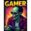 Zombie Gamer mit Controller
