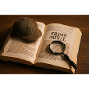 Livre, loupe et roman policier