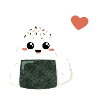 Kawaii onigiri with heart