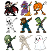 Funny Halloween Characters Dabbing