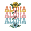 Aloha Tropical Flowers Retro Design