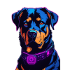 Neon Rottweiler Digital Art