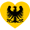 Heraldic eagle emblem in the heart