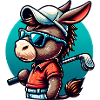 Golfing donkey with charm