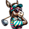 Donkey Golfer Illustration With Style